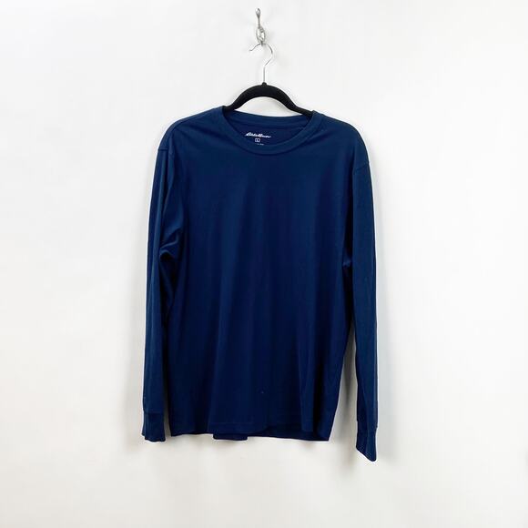 Eddie Bauer Large Mens Blue Knit Long Sleeve Tee - Picture 1 of 6